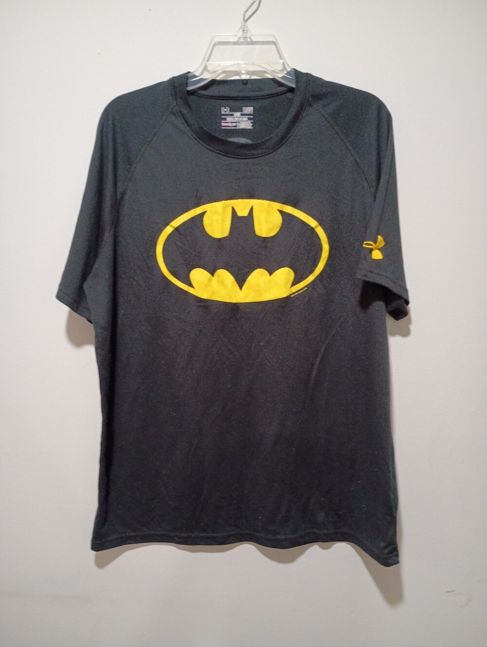 Under Armour Black Tee with Yellow Batman Graphic